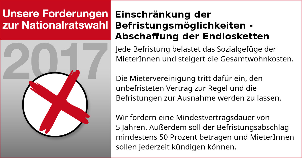 Forderung zur Nationalratswahl 2017